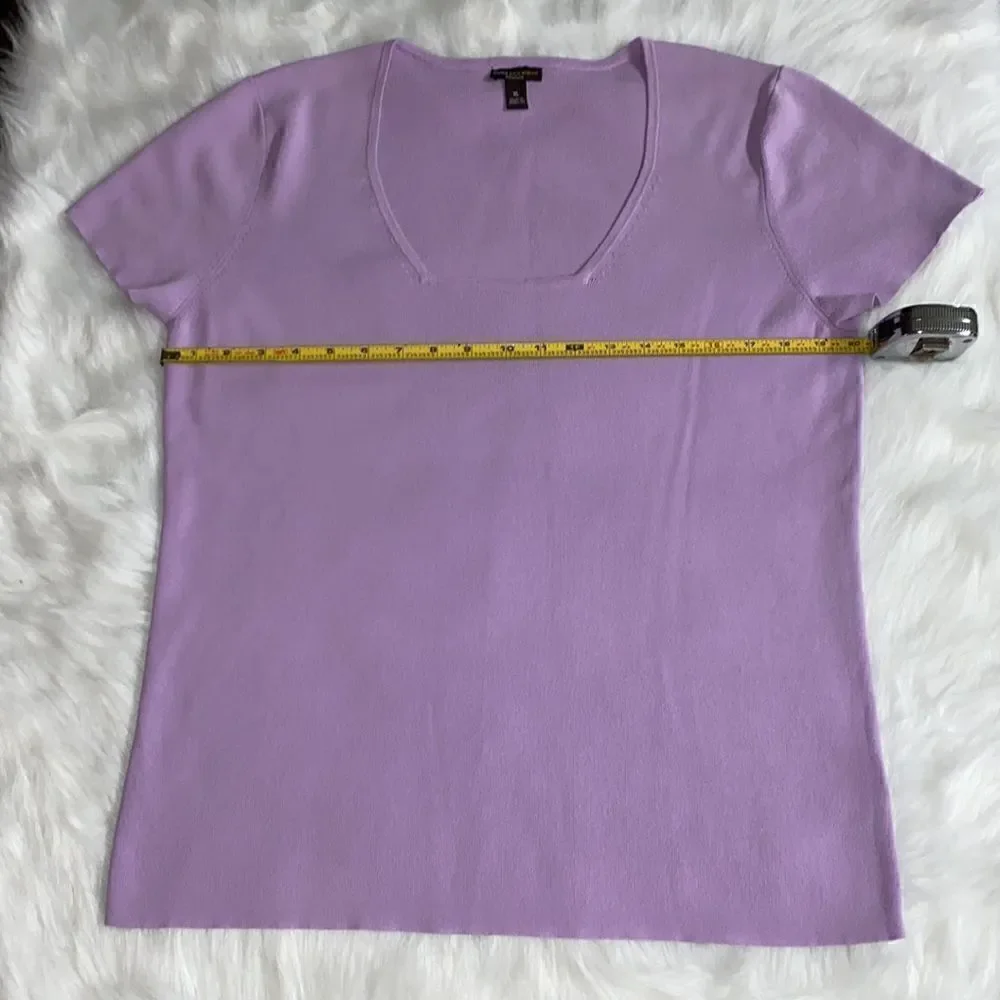 Dana Buchman Signature Purple Short Sleeve Top Size XL